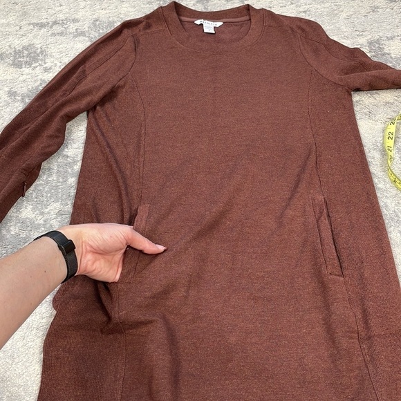Athleta Balance Dress Chocolate Brown Soft Modal Athleisure Comfy Sz S - Picture 13 of 15